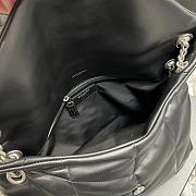 YSL Puffer Handbag 35cm Black Sliver Hardware - 3