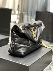 YSL Puffer Handbag 29cm Black Gold Hardware - 5
