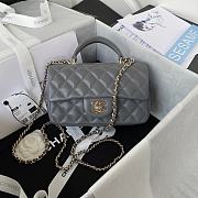 Chanel Flap Handle Bag Lambskin 20cm Grey - 1