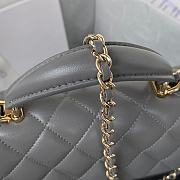 Chanel Flap Handle Bag Lambskin 20cm Grey - 6