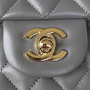 Chanel Flap Handle Bag Lambskin 20cm Grey - 4
