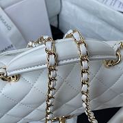 Chanel Flap Handle Bag Lambskin 20cm White - 5