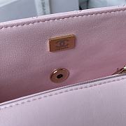 Chanel Flap Handle Bag Lambskin 20cm Pink - 3