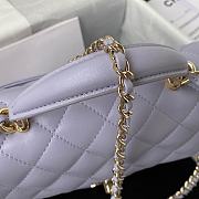 Chanel Flap Handle Bag Lambskin 20cm purple - 6