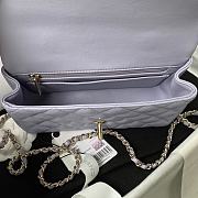 Chanel Flap Handle Bag Lambskin 20cm purple - 4