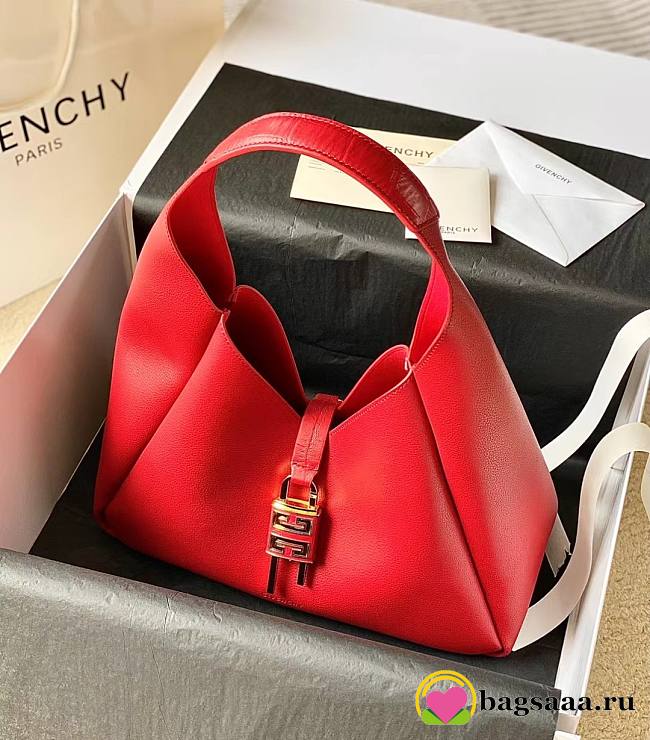 Givenchy G-Hobo Shoulder Bag Red 31cm - 1