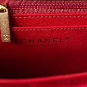 Chanel Flap Bag Velvet Red 20cm - 3