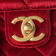 Chanel Flap Bag Velvet Red 20cm - 2