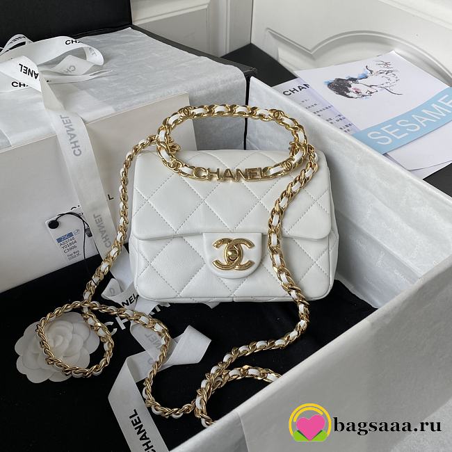 Chanel Flap Bag White AS1160 17cm - 1