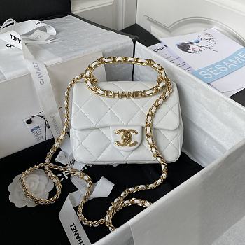 Chanel Flap Bag White AS1160 17cm