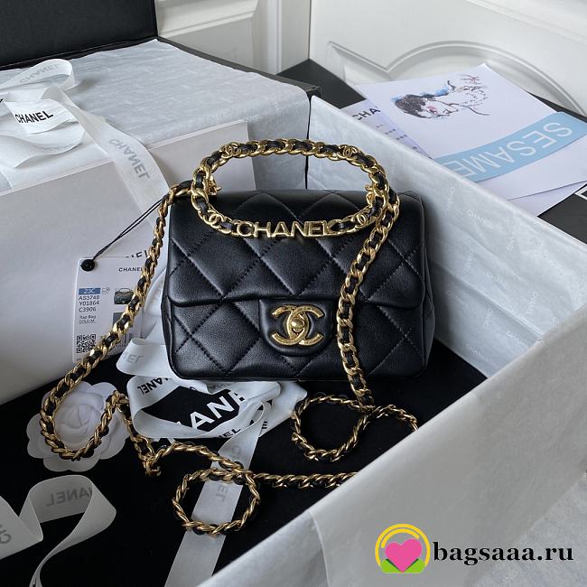 Chanel Flap Bag Black AS1160 17cm - 1