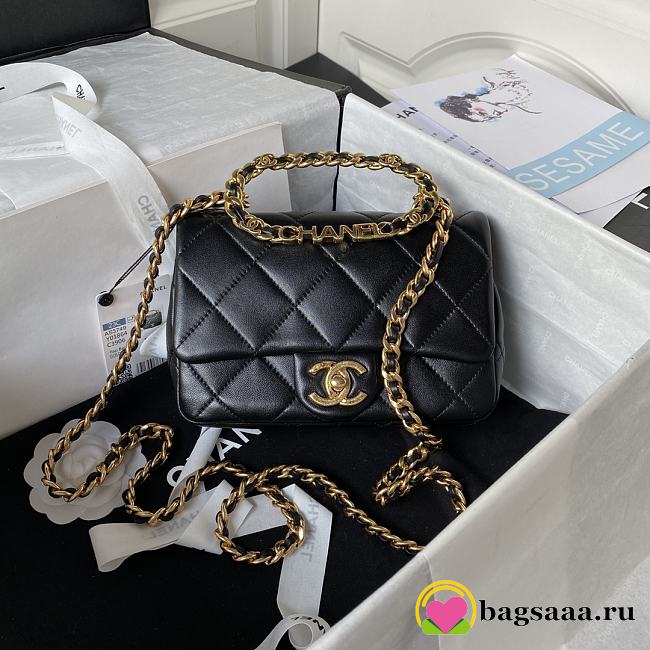 Chanel Flap Bag Black AS1160 20cm - 1