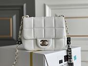 Chanel Monaco Mini Square Flap Bag White Lambskin - 1