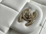 Chanel Monaco Mini Square Flap Bag White Lambskin - 5
