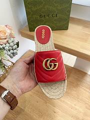 Gucci Espadrille Slippers Red - 5