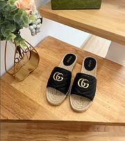 Gucci Espadrille Slippers Black - 1