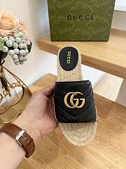 Gucci Espadrille Slippers Black - 6