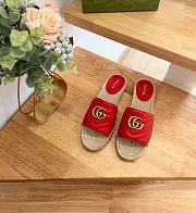 Gucci Espadrille Slippers Red - 1