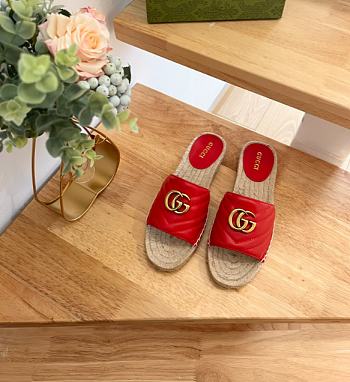 Gucci Espadrille Slippers Red