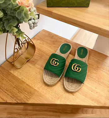 Gucci Espadrille Slippers Green