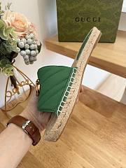 Gucci Espadrille Slippers Green - 5