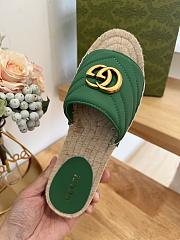 Gucci Espadrille Slippers Green - 3
