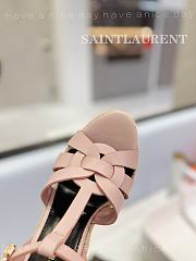 Ysl Espadrille Wedge Sandals Matte Pink - 6