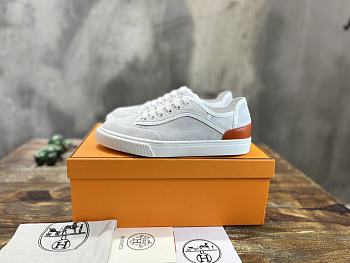 Hermes Low-Top Sneakers White And Orange