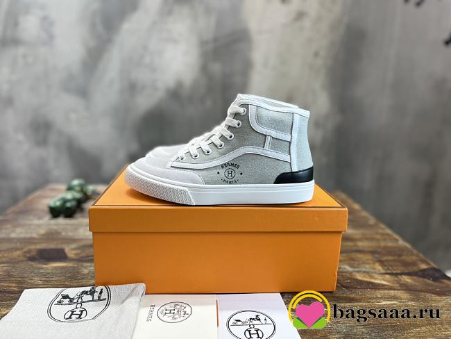 Hermes High-Top Sneakers Grey - 1