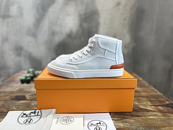Hermes High-Top Sneakers White And Orange
