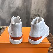Hermes High-Top Sneakers White And Orange - 5