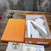 Hermes High-Top Sneakers White And Orange - 2