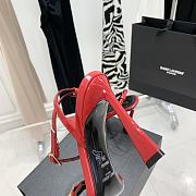 Ysl Claude Patent Leather Heels Red - 6