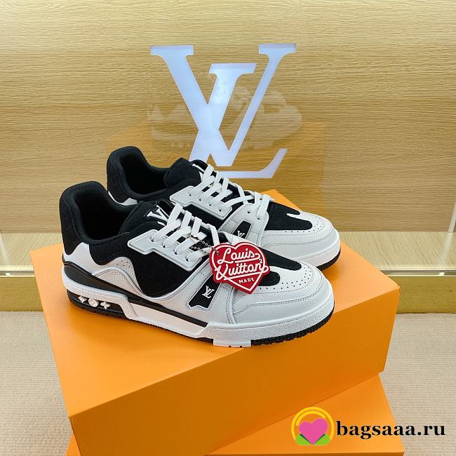 Louis Vuitton Trainer Sneakers Black White - 1