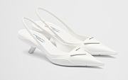 Bagsaaa Prada Brushed leather slingback pumps white - 4