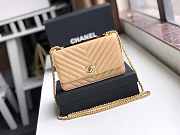 Bagsaaa Chanel WOC Gold Hardware Lambskin Chevron Beige - 20x12x4.5cm - 2