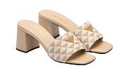 Bagsaaa Embroidered fabric sandals beige color - 1