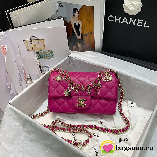 Bagsaaa Chanel Charm Flap Bag Pink - 20cm - 1