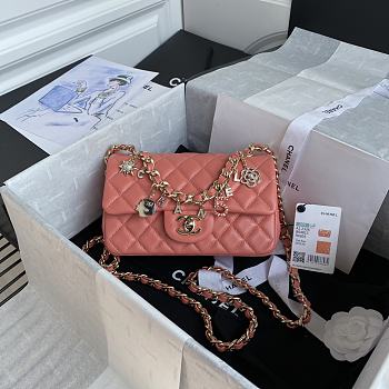 Bagsaaa Chanel Charm Flap Bag Light Orange - 20cm