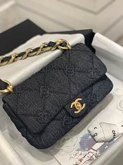 Bagsaaa Chanel 22S Black Denim Quilted CC Flap Bag - 25×14×6cm - 6