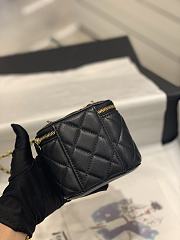 Bagsaaa Chanel Vanity Mirror Plain Lambskin Leather Black - 8.5-11-7cm - 4