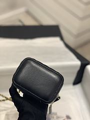 Bagsaaa Chanel Vanity Mirror Plain Lambskin Leather Black - 8.5-11-7cm - 3