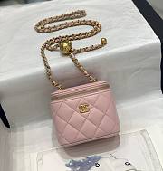 	 Bagsaaa Chanel Vanity Mirror Plain Lambskin Leather Pink - 8.5-11-7cm - 1