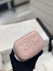 	 Bagsaaa Chanel Vanity Mirror Plain Lambskin Leather Pink - 8.5-11-7cm - 6
