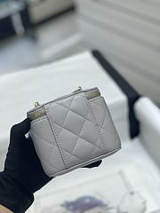 	 Bagsaaa Chanel Vanity Mirror Plain Lambskin Leather Grey - 8.5-11-7cm - 6