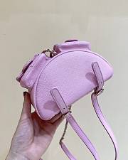 Bagsaaa Small Backpack Grained Shiny Calfskin & Gold-Tone Metal Pink - 21*20*12cm - 3