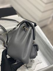 Bagsaaa Chanel Duma Backpack Grey Lambskin - 18x18x12cm - 5