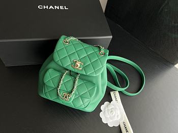 	 Bagsaaa Chanel Duma Backpack Green Lambskin - 18x18x12cm