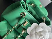 	 Bagsaaa Chanel Duma Backpack Green Lambskin - 18x18x12cm - 4
