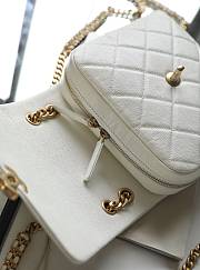Bagsaaa Chanel Ado Grained Calfskin Backpack White Gold - 20x19x8cm - 4
